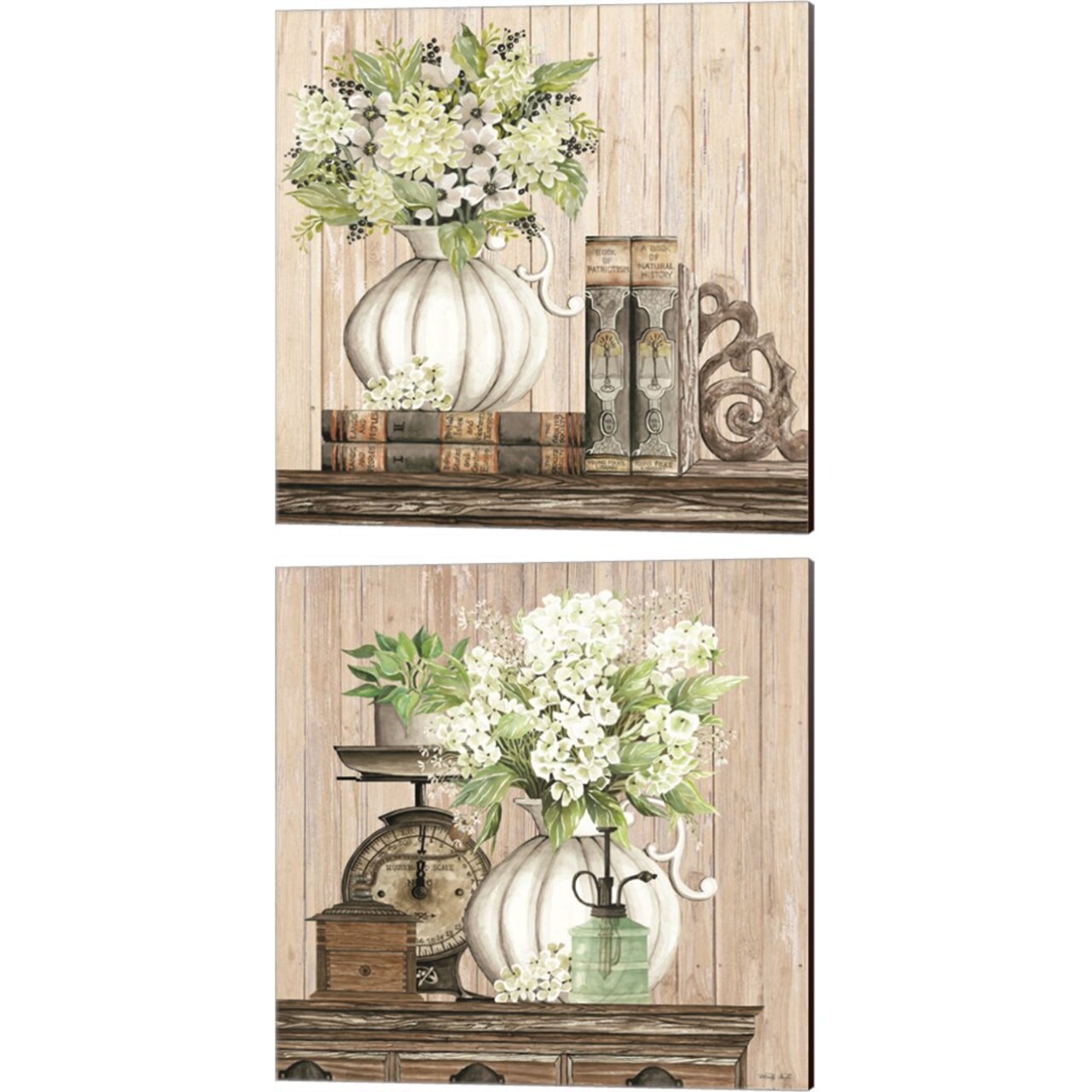 Farmhouse Finds by Cindy Jacobs 14" x 14" Canvas Wall Art (Set of 2)